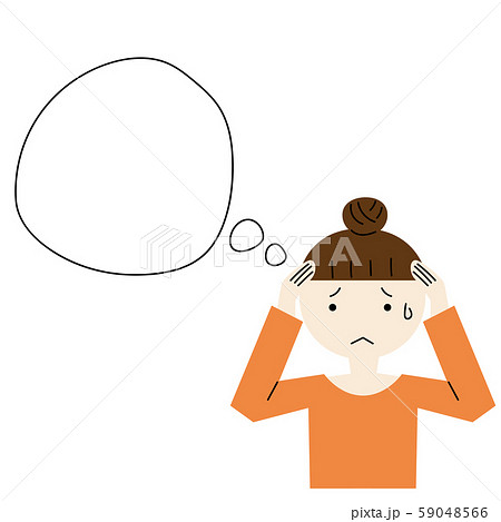困った女性 悩んでいる女性 イラストのイラスト素材