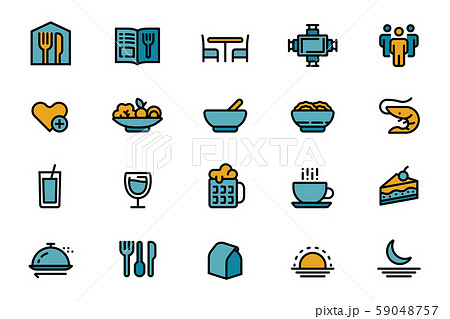 Basic of restaurant management color icon. Basic of restaurant management color icon. 59048757