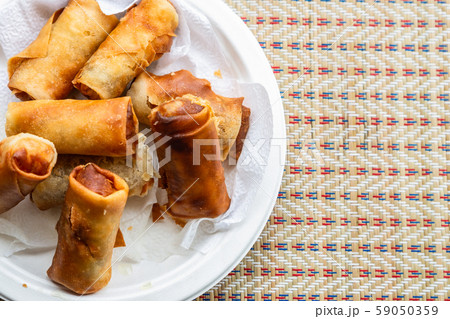 fried spring roll rice paper vegetables shrimp 59050359