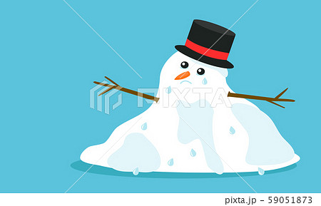 Cuite sad melting snowman with hat and tears in Cuite sad melting snowman with hat and tears in 59051873