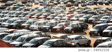 Panorama of parking lot in coutryside in daylight Panorama of parking lot in coutryside in daylight 59052520