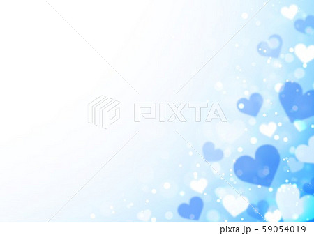 青色キラキラ背景ハート 59054019