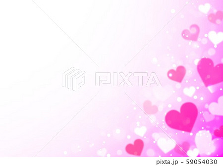 ピンク色キラキラ背景ハートのイラスト素材