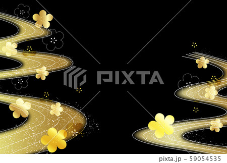梅　川　年賀状　背景  59054535