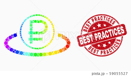 Vector Spectral Pixelated Rouble Area Icon and Distress Best Practices Stamp Seal 59055527