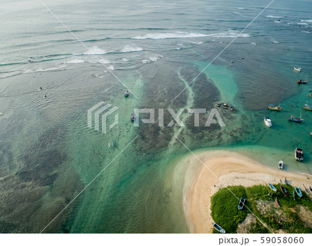 Aerial view of beautiful seascape with fishing Aerial view of beautiful seascape with fishing 59058060