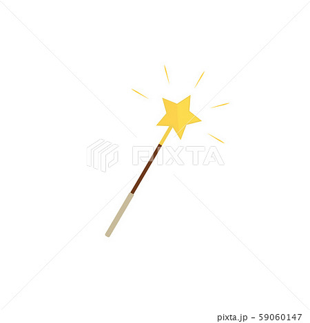 星型の魔法の杖のアイコンのイラスト素材