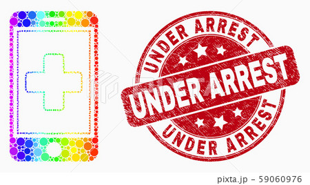 Vector Spectral Dotted Medical Mobile App Icon and Scratched Under Arrest Stamp Vector Spectral Dotted Medical Mobile App Icon and Scratched Under Arrest Stamp 59060976