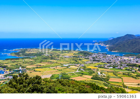 城岳展望所(岐宿城跡)からの眺め 【長崎県五島市】 城岳展望所(岐宿城跡)からの眺め 【長崎県五島市】 59061363