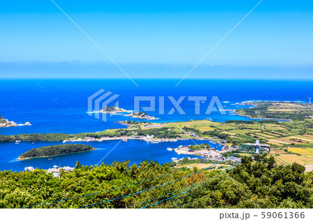 城岳展望所（岐宿城跡）からの眺め　【長崎県五島市】 59061366