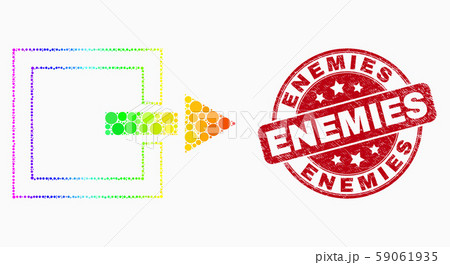 Vector Spectrum Dotted Log Out Icon and Grunge Enemies Watermark Vector Spectrum Dotted Log Out Icon and Grunge Enemies Watermark 59061935