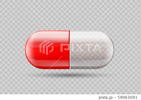 Blank medical capsule pill isolated on transparent  59063091