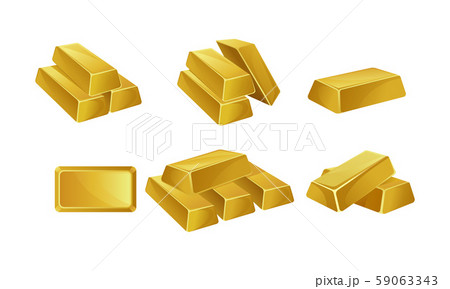 Set of gold bars. Vector illustration on a white background. 59063343