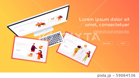 Creative workplace - modern vector colorful web banner 59064536