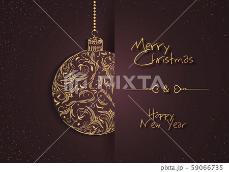 Abstract Greeting Card with Floral Xmas Ball 59066735