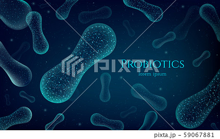 Probiotics Bacteria. Biology, Science background.  59067881