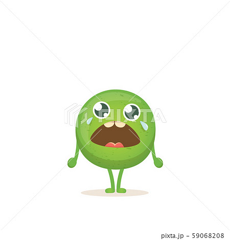 cartoon happy tiny baby pea character isolated... - Stock Illustration  [59068208] - PIXTA
