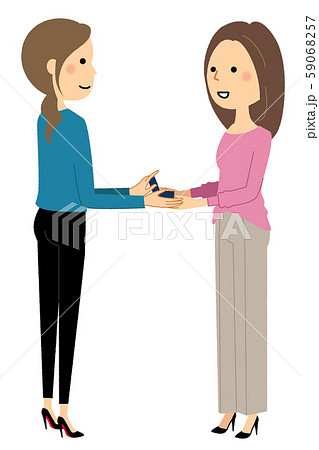 同性カップル プロポーズのイラスト素材