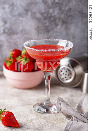 Strawberry Margarita cocktail in glass Strawberry Margarita cocktail in glass 59068425