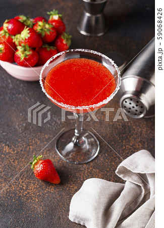 Strawberry Margarita cocktail in glass Strawberry Margarita cocktail in glass 59068426
