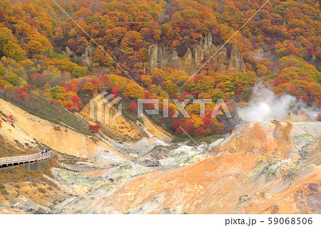 登別温泉・地獄谷の紅葉（２０） 59068506