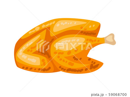 Whole roast chicken llustration. Whole roast chicken llustration. 59068700