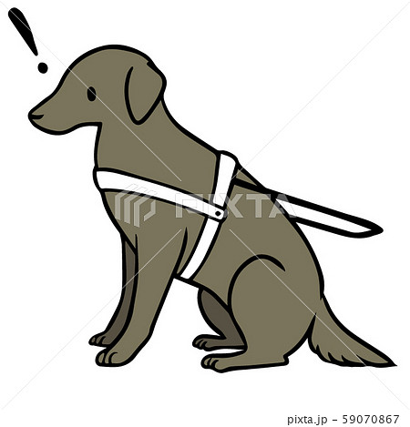 シンプルな盲導犬のイラスト マーク 黒 のイラスト素材 59070867 Pixta