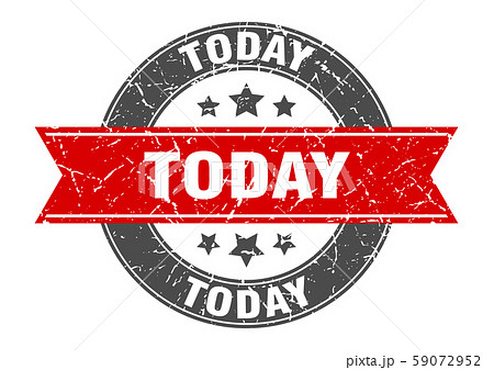 today round stamp with red ribbon. today 59072952