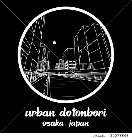 Circle icon line Urban Dotonbori. vector illustration 59073343