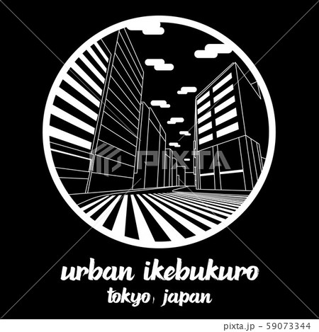 Circle icon line Urban Ikebukuro. vector illustration 59073344