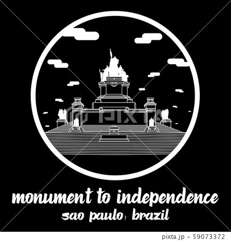Circle icon line Monument to Independence. vector illustration 59073372