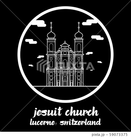 Circle icon line Jesuit Church. vector illustration 59073375