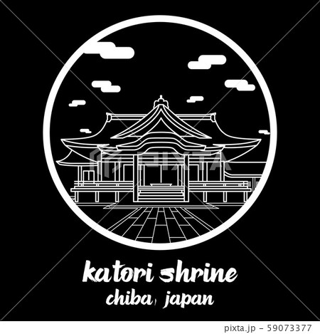 Circle icon line Katori Shrine. vector illustration 59073377