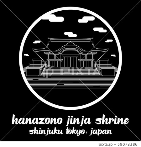 Circle icon line Hanazono jinja Shrine. vector illustration 59073386