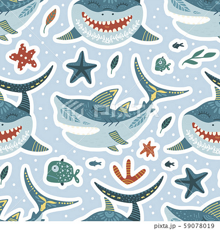 Cartoon Shark Illustration 59078019
