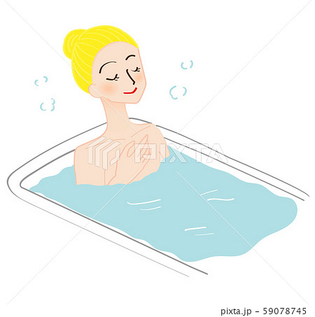 入浴する外国人女性のイラストのイラスト素材 入浴する外国人女性のイラストのイラスト素材