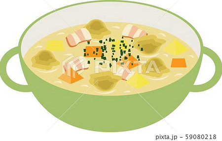 クラムチャウダーのイラスト素材