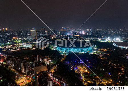 インドネシア・ジャカルタの都市風景　夜景 59081573