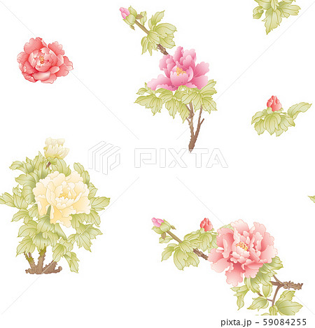 Peony tree branch with flowers 59084255