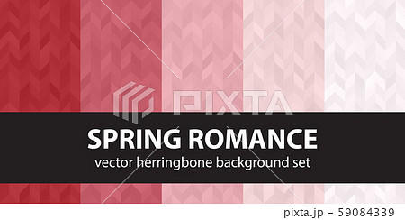 Herringbone pattern set Spring Romance. Vector 59084339