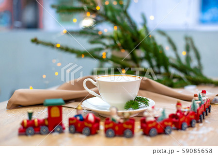 Delicious fresh festive morning cappuccino coffee Delicious fresh festive morning cappuccino coffee 59085658