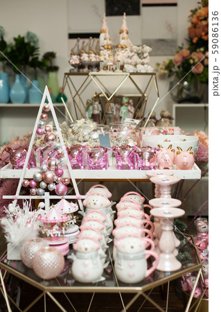 Shop decor. Beautiful dishes, statues and other Shop decor. Beautiful dishes, statues and other 59086136