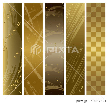 金のグラデーションの和風帯セット 59087691