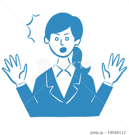 スーツ　女性　驚き 59088112