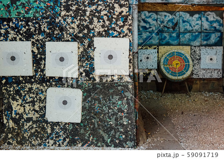 shooting range with targets for firing weapons 59091719