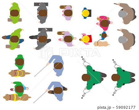 上から見た人々 道路設計素材 ベクター素材のイラスト素材