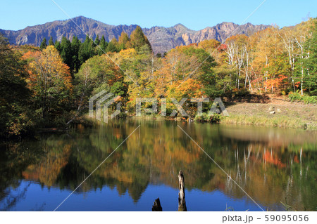 秋山郷　秋の天池 59095056