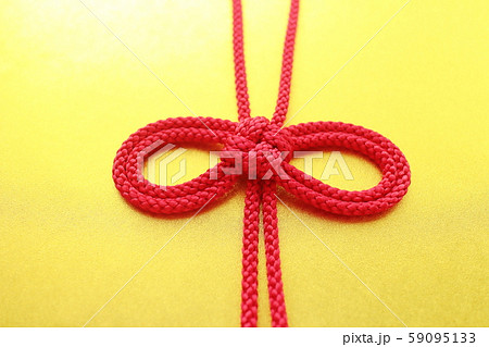 正月　背景　素材　叶結び　組紐　組み紐　組みひも　 59095133