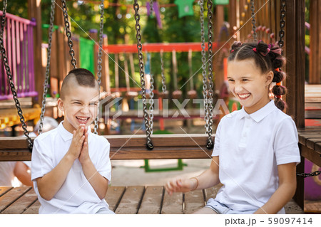 happy boy and girl playing 59097414