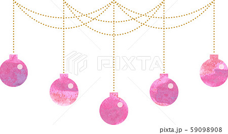 イラスト_クリスマス_ボール_球_オーナメント_ガーランド_フレーム_ベクター_ 59098908